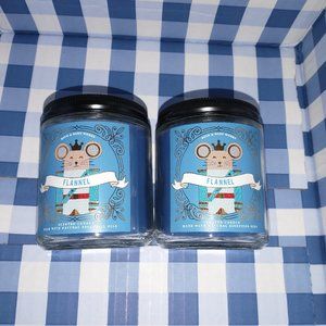Set of 2. New! Bath & Body Works Flannel Single Wick Candle